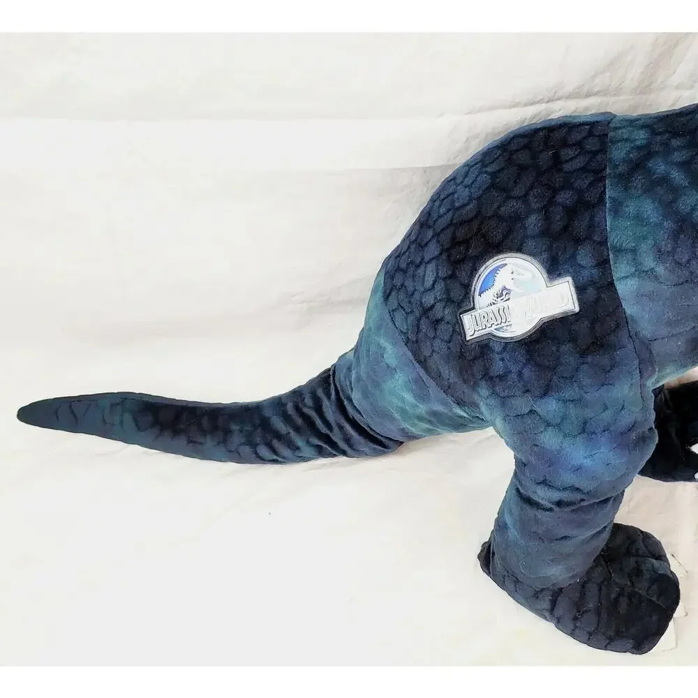 BLUE Jurassic World Velociraptor Plush Stuffed Raptor Dinosaur 22” High 42’ Long